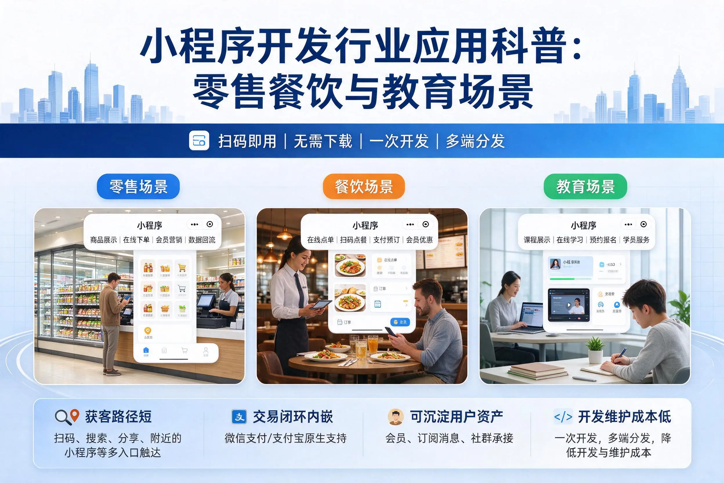 河池小程序开发行业应用科普：零售餐饮与教育场景