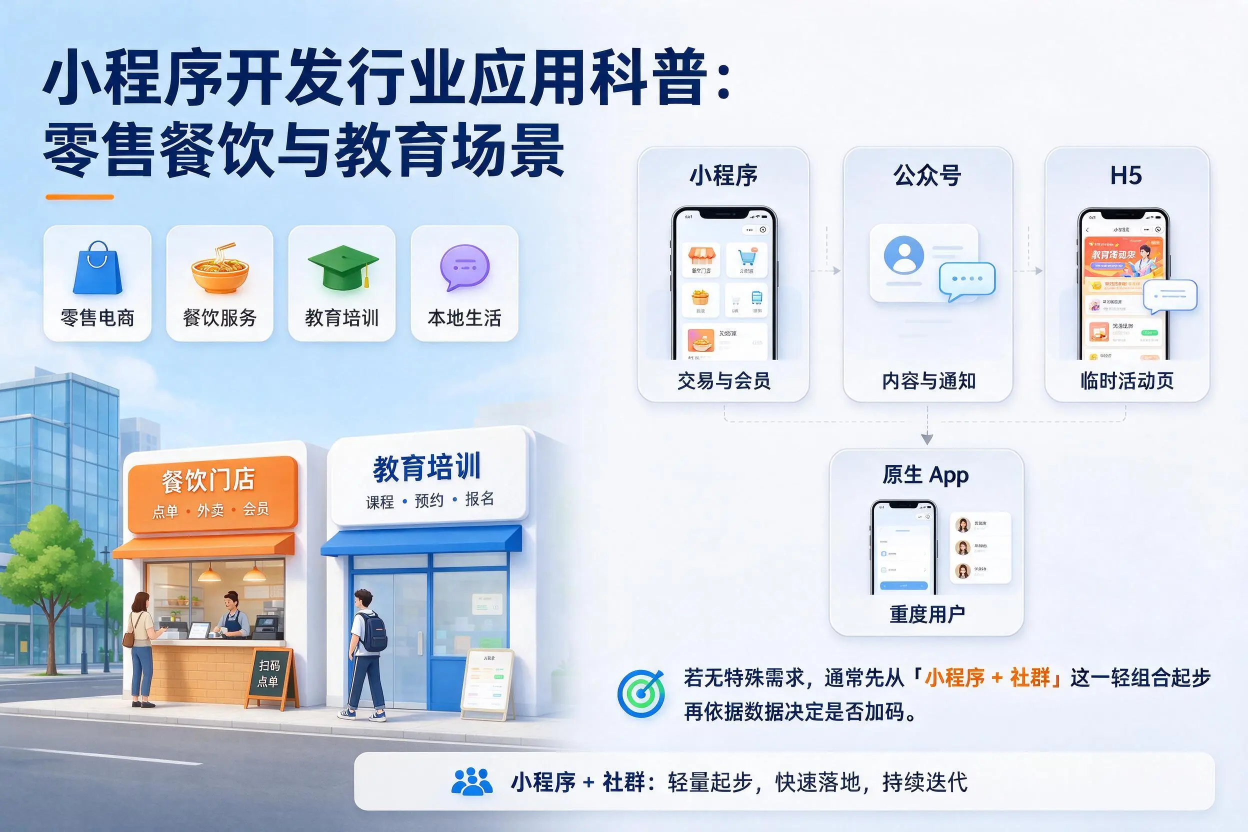 河池小程序开发行业应用科普：零售餐饮与教育场景