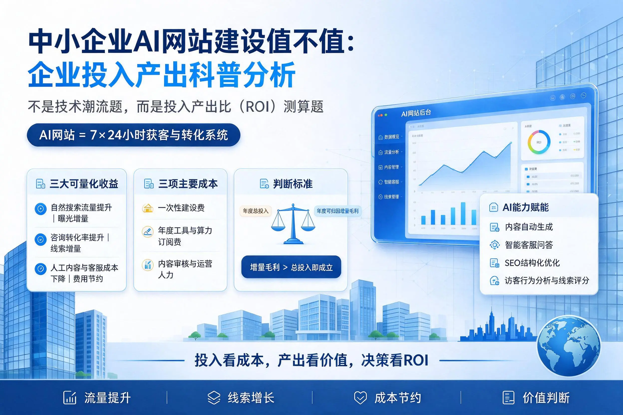 中小企业AI网站建设值不值：河池企业投入产出科普分析