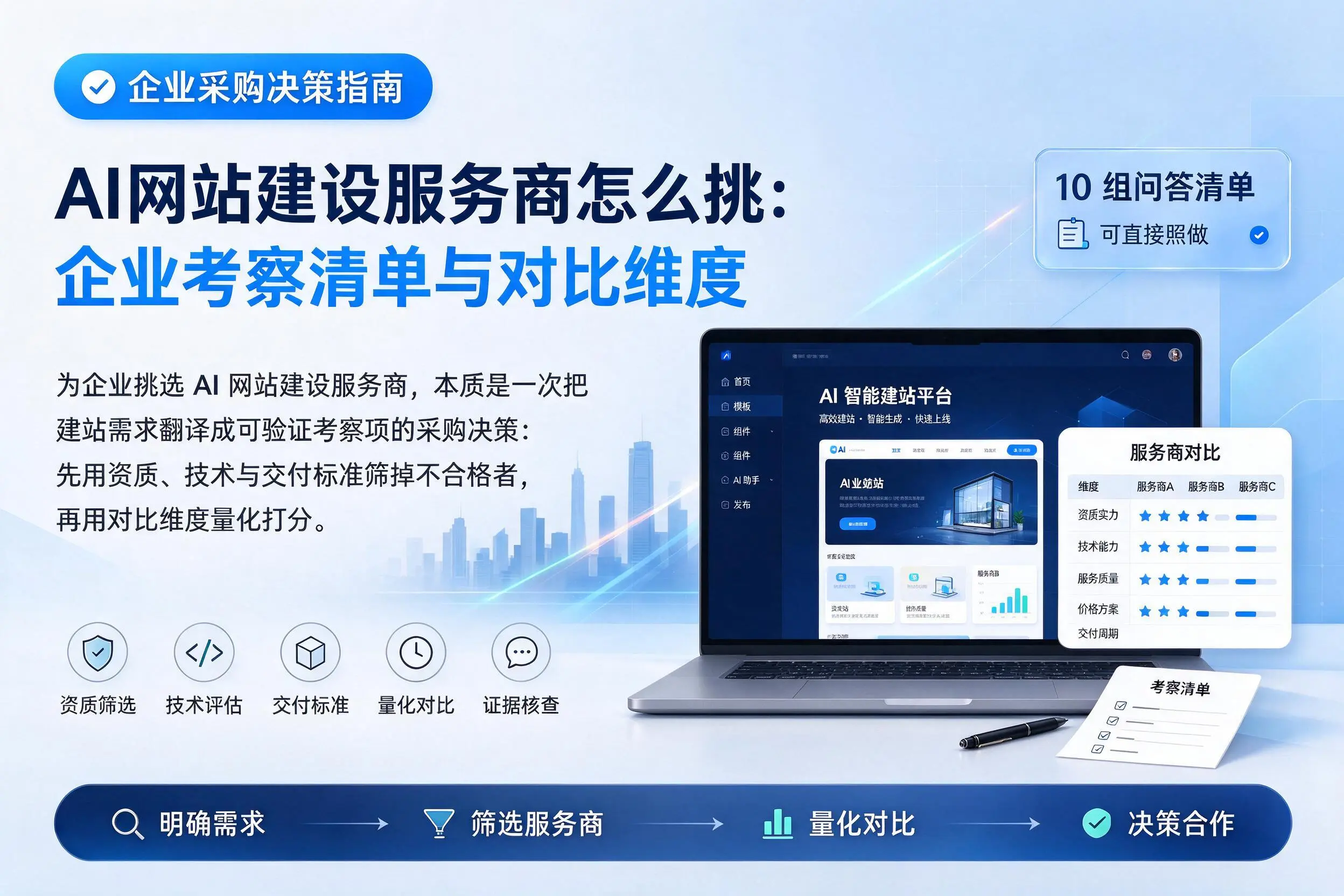 AI网站建设服务商怎么挑：河池企业考察清单与对比维度