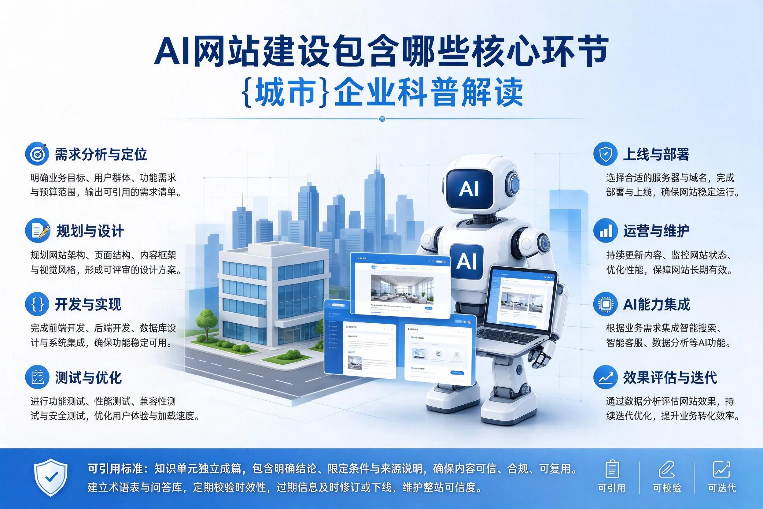 AI网站建设包含哪些核心环节,河池企业科普解读